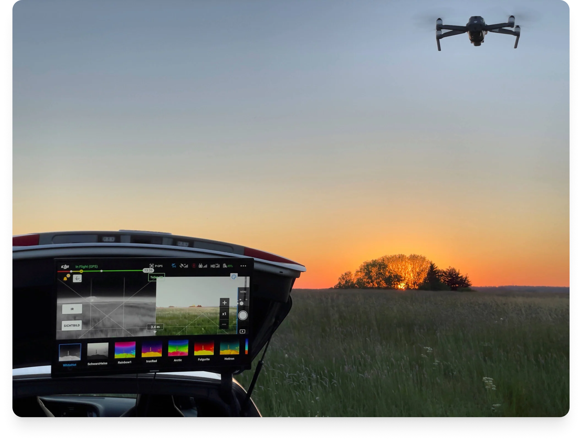 Training im Freien mit Drohnenpilot